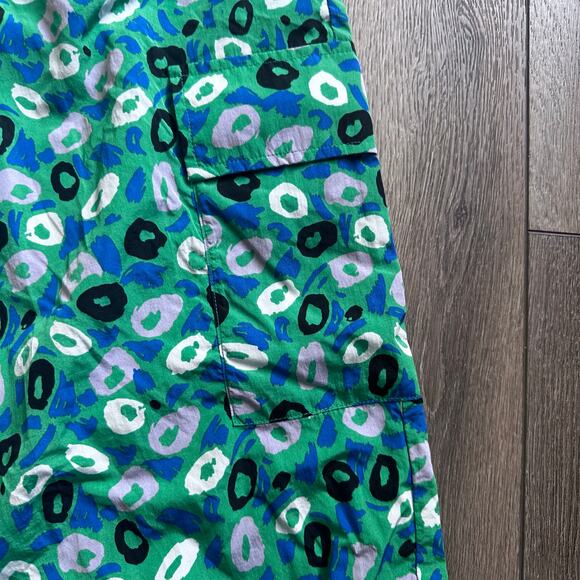 Diane Von Furstenberg Green Leopard Print Nylon Joggers - Picture 4 of 9